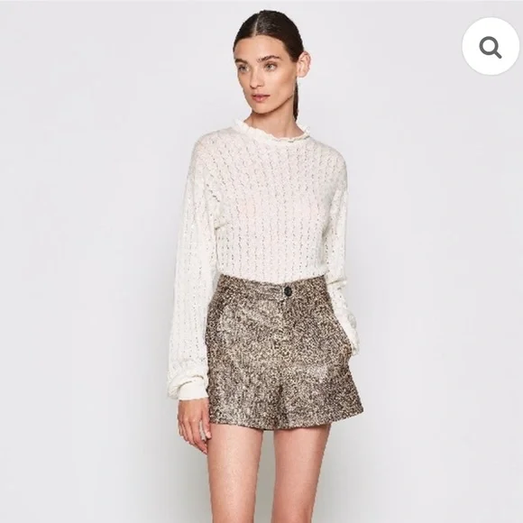 NWT Joie Snake Print Leather Shorts - Picture 10 of 12